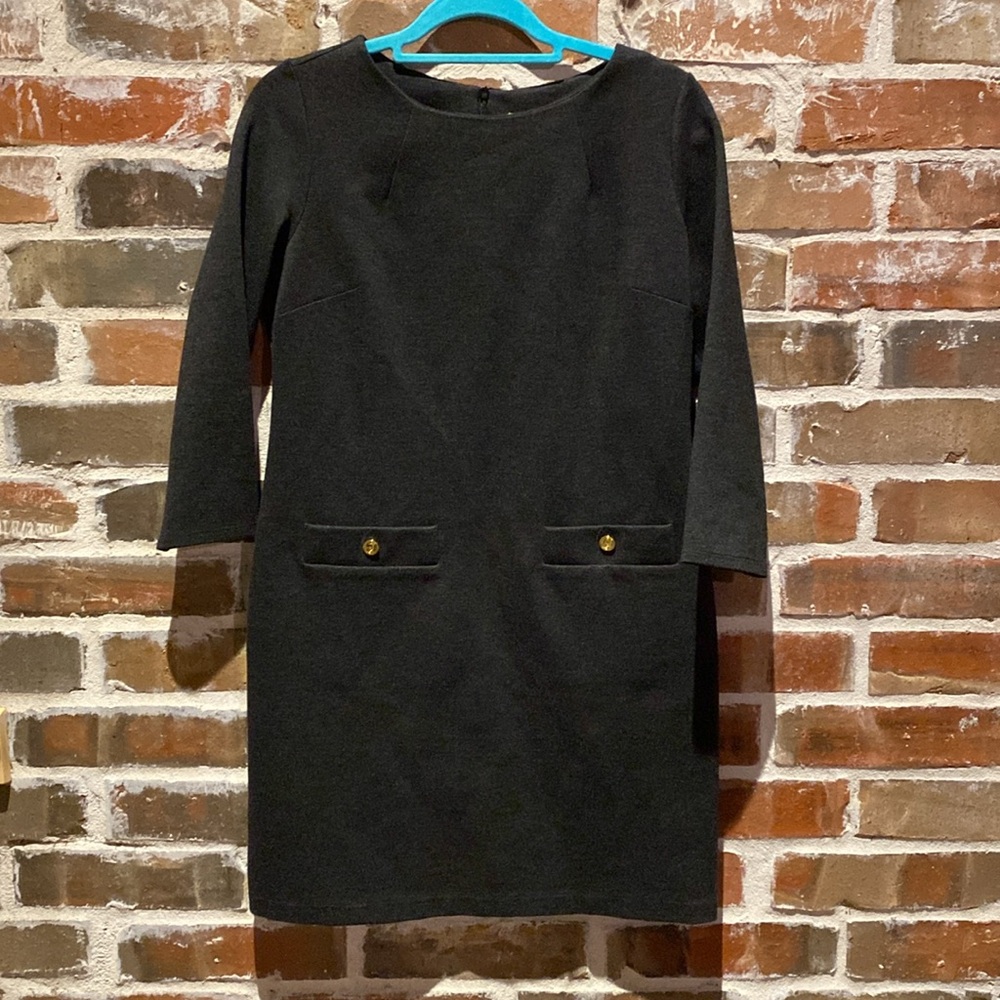 Jude Connally charcoal gray shift dress